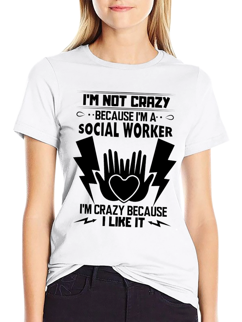 Crazy Social Worker Black T-Shirt
