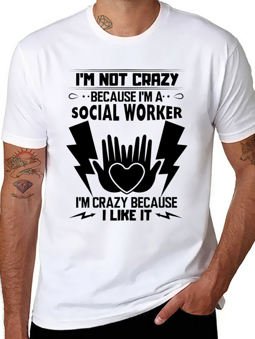 Crazy Social Worker Black T-Shirt