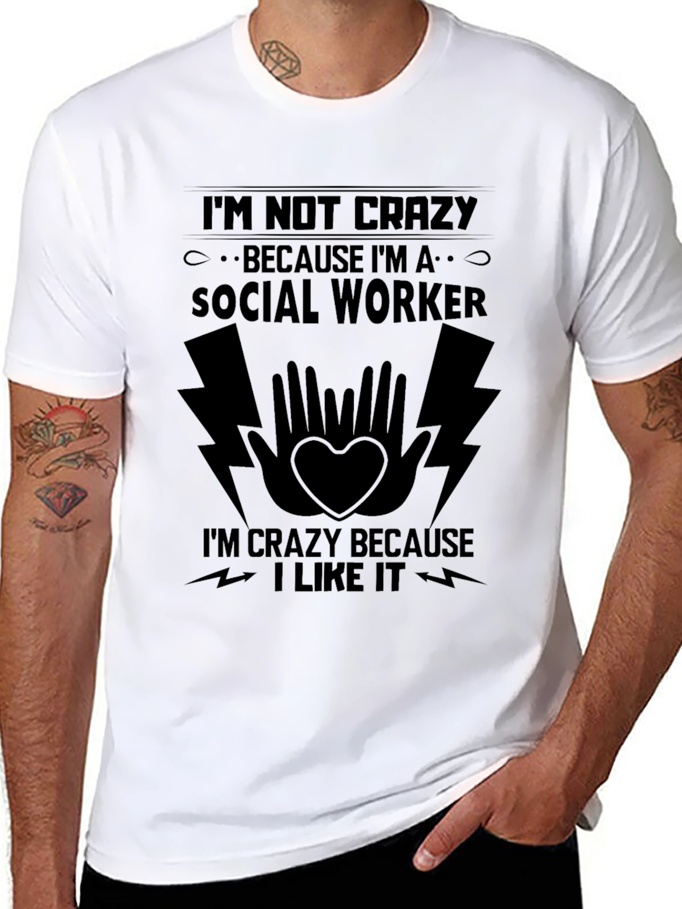 Crazy Social Worker Black T-Shirt