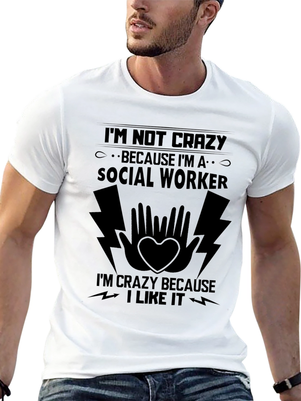 Crazy Social Worker Black T-Shirt