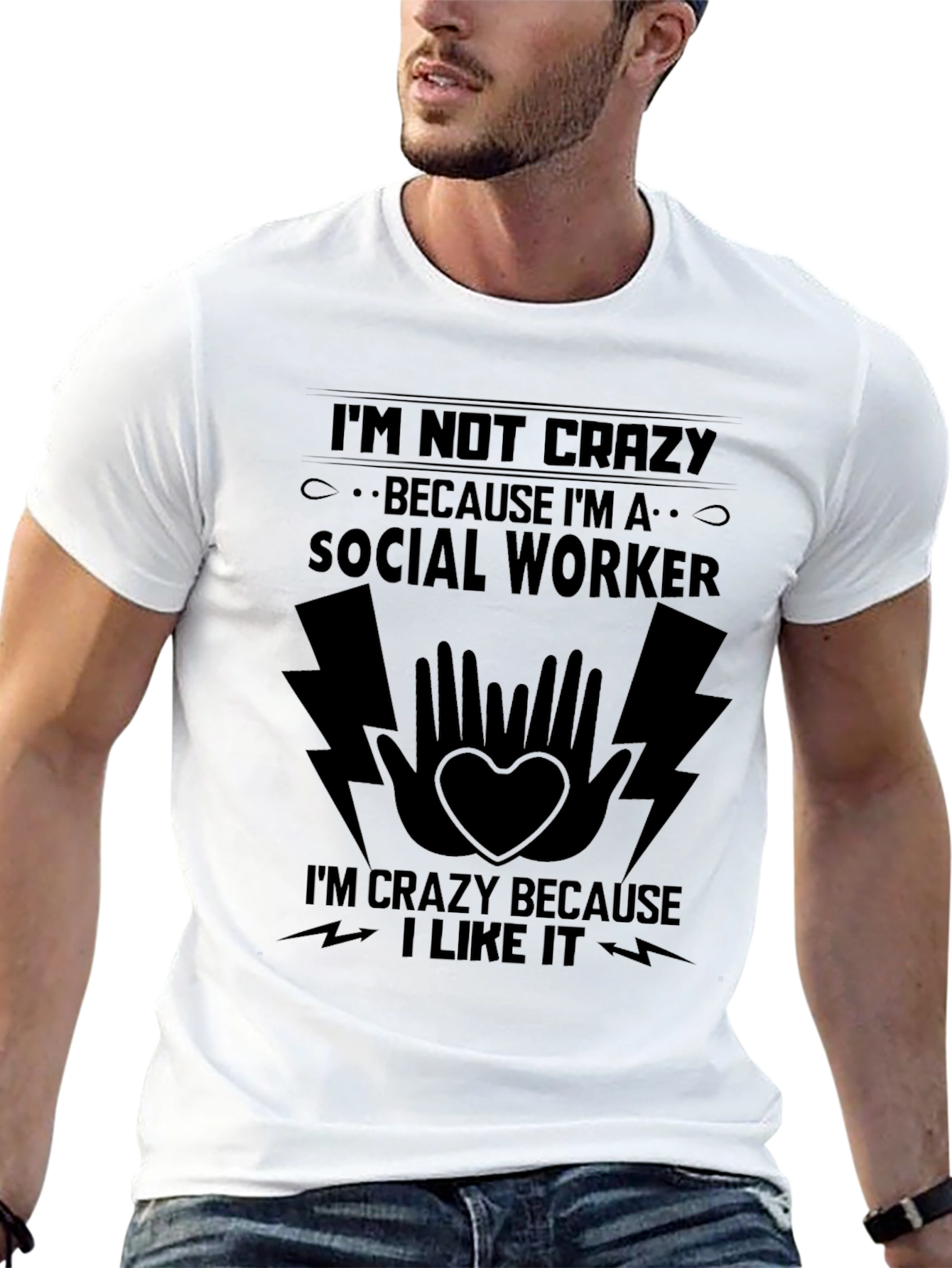 Crazy Social Worker Black T-Shirt