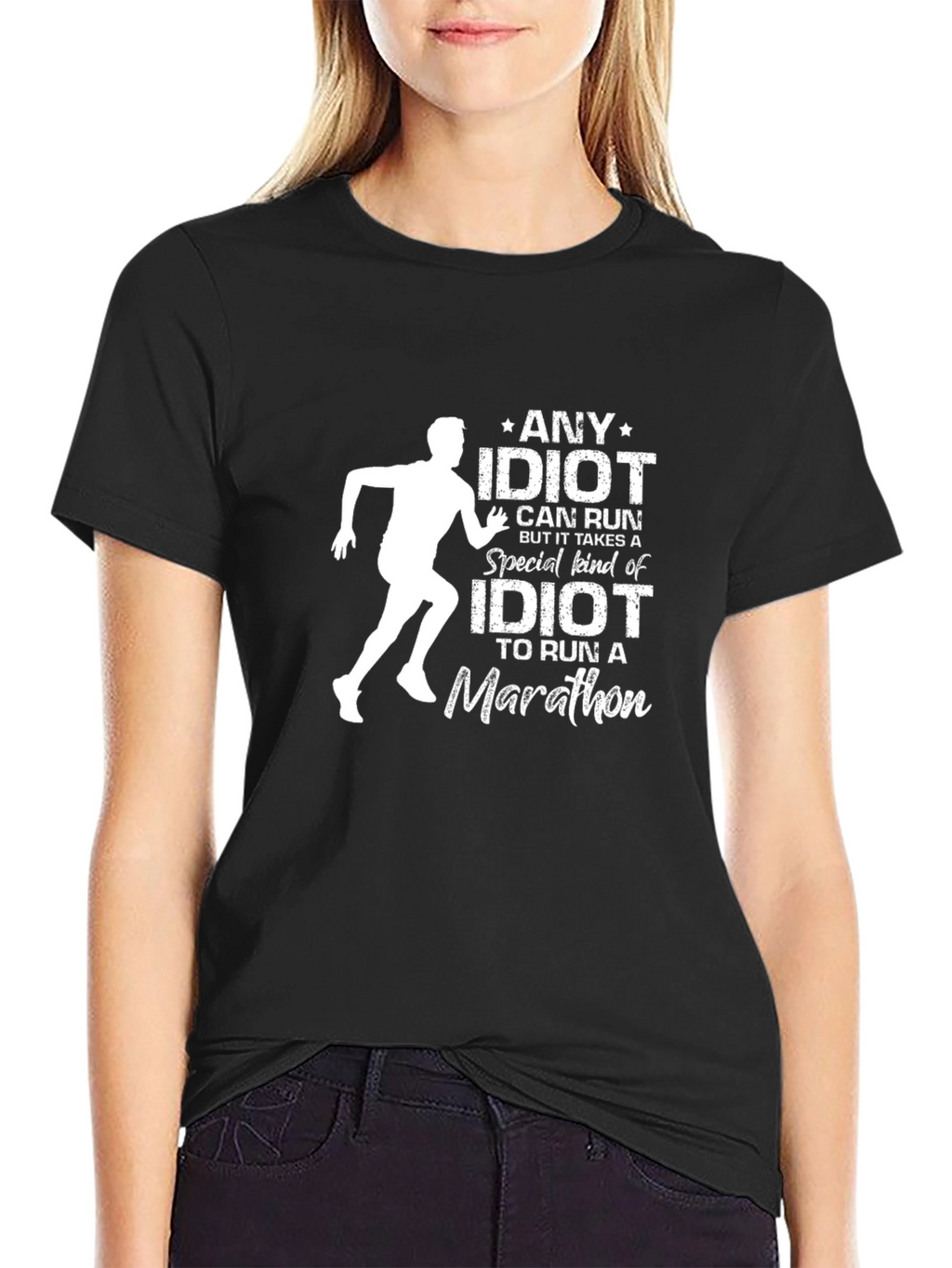 Marathon Idiot Graphic Tee Funny Running Shirt