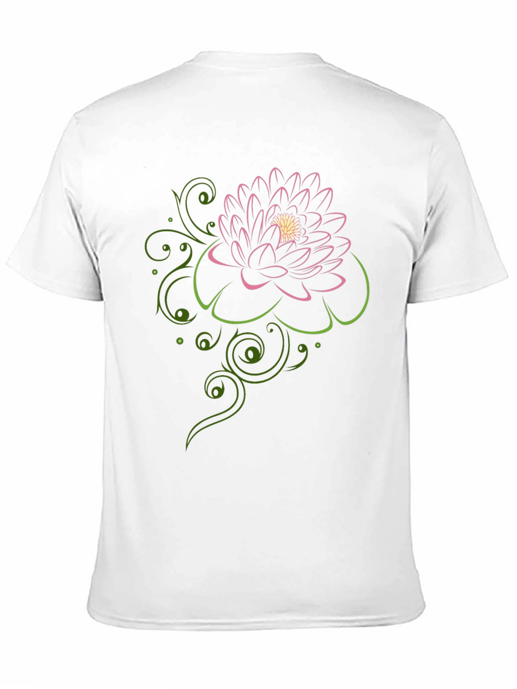 Floral Design Black T-Shirt