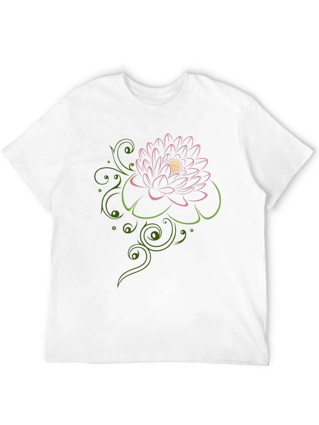 Floral Design Black T-Shirt