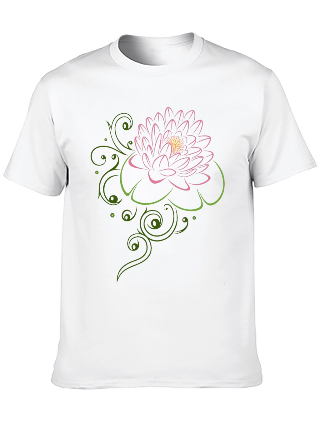 Floral Design Black T-Shirt