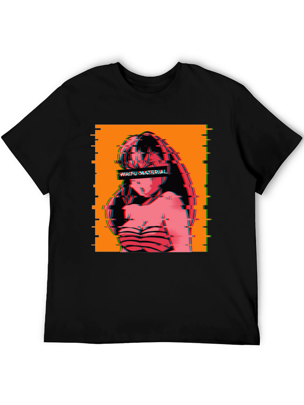 Waifu Material Anime Glitch T-Shirt