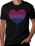 Bisexual Pride Heart Knit Graphic Tee