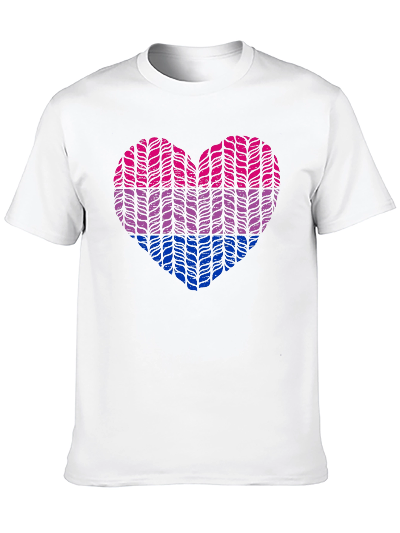 Bisexual Pride Heart Knit Graphic Tee