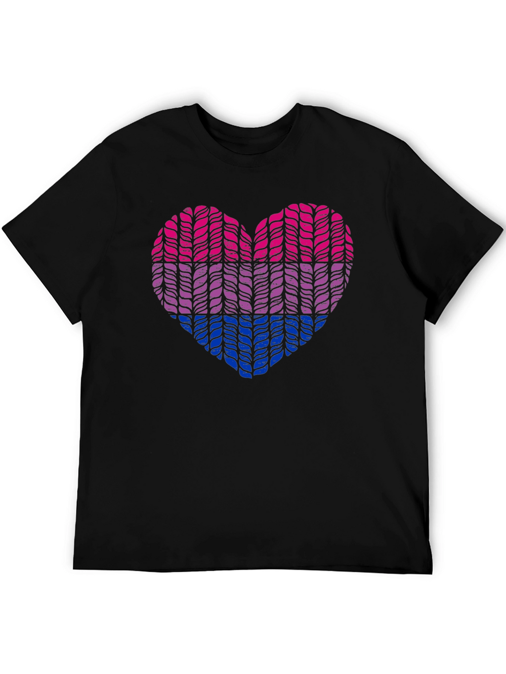 Bisexual Pride Heart Knit Graphic Tee