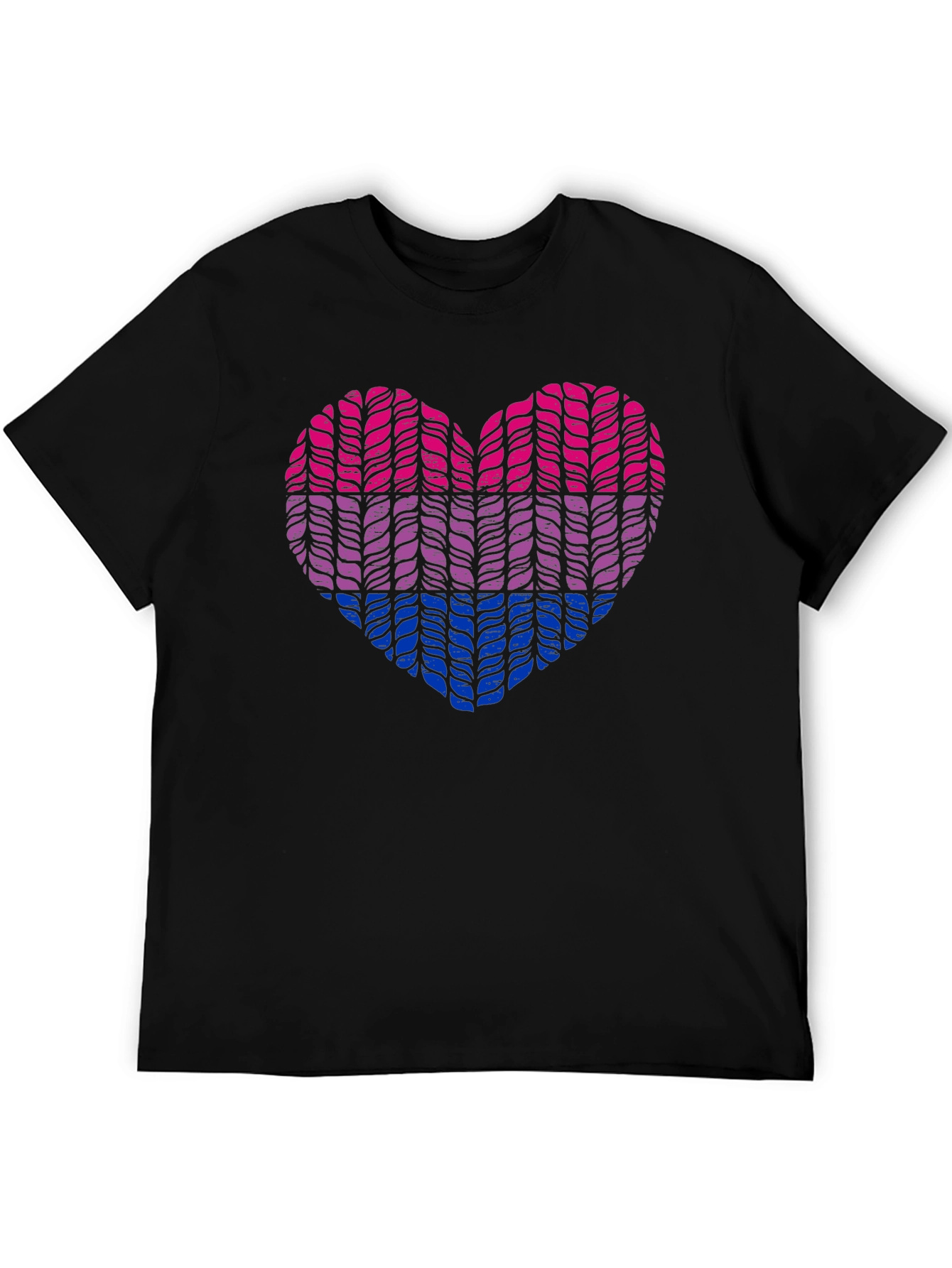 Bisexual Pride Heart Knit Graphic Tee