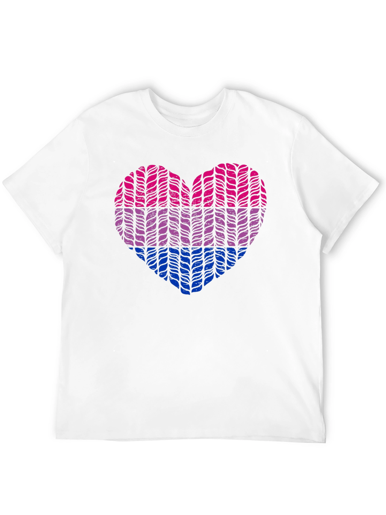 Bisexual Pride Heart Knit Graphic Tee