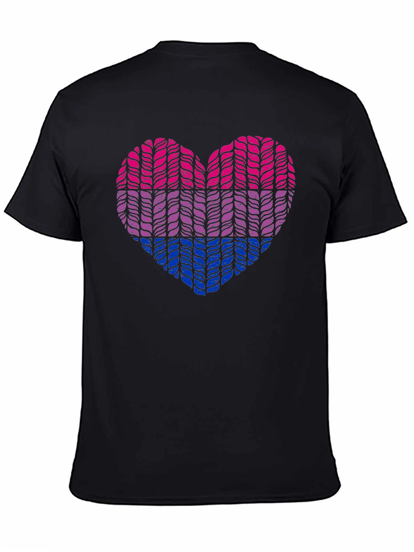 Bisexual Pride Heart Knit Graphic Tee