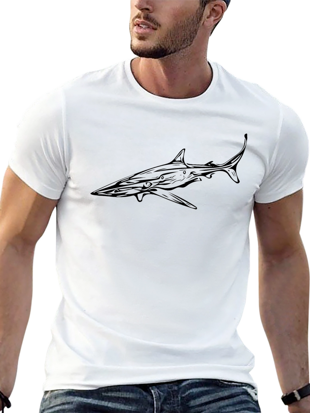 Shark Graphic Black T-Shirt - Ocean Lover Tee