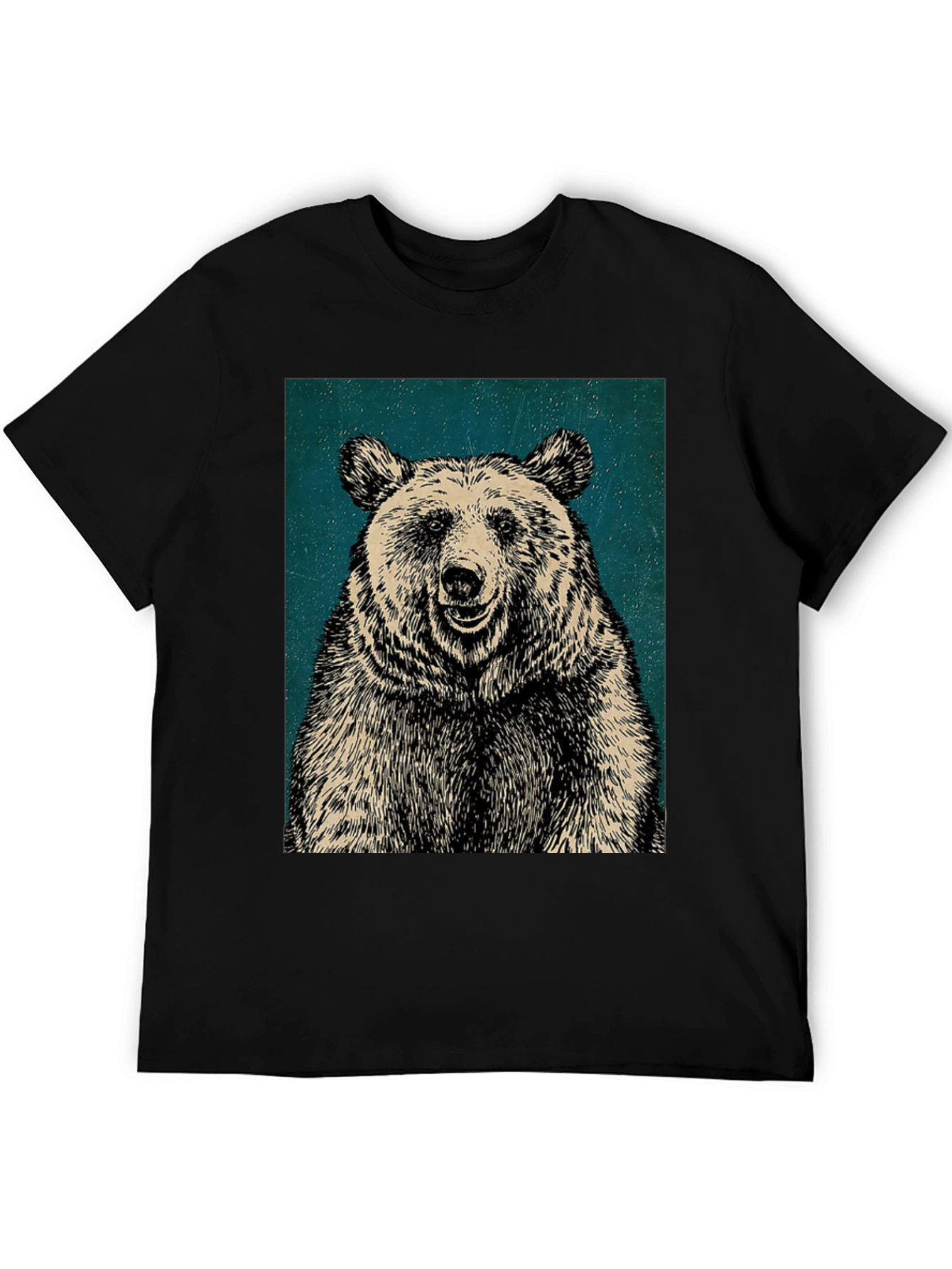 Mens Black Bear Graphic T-Shirt