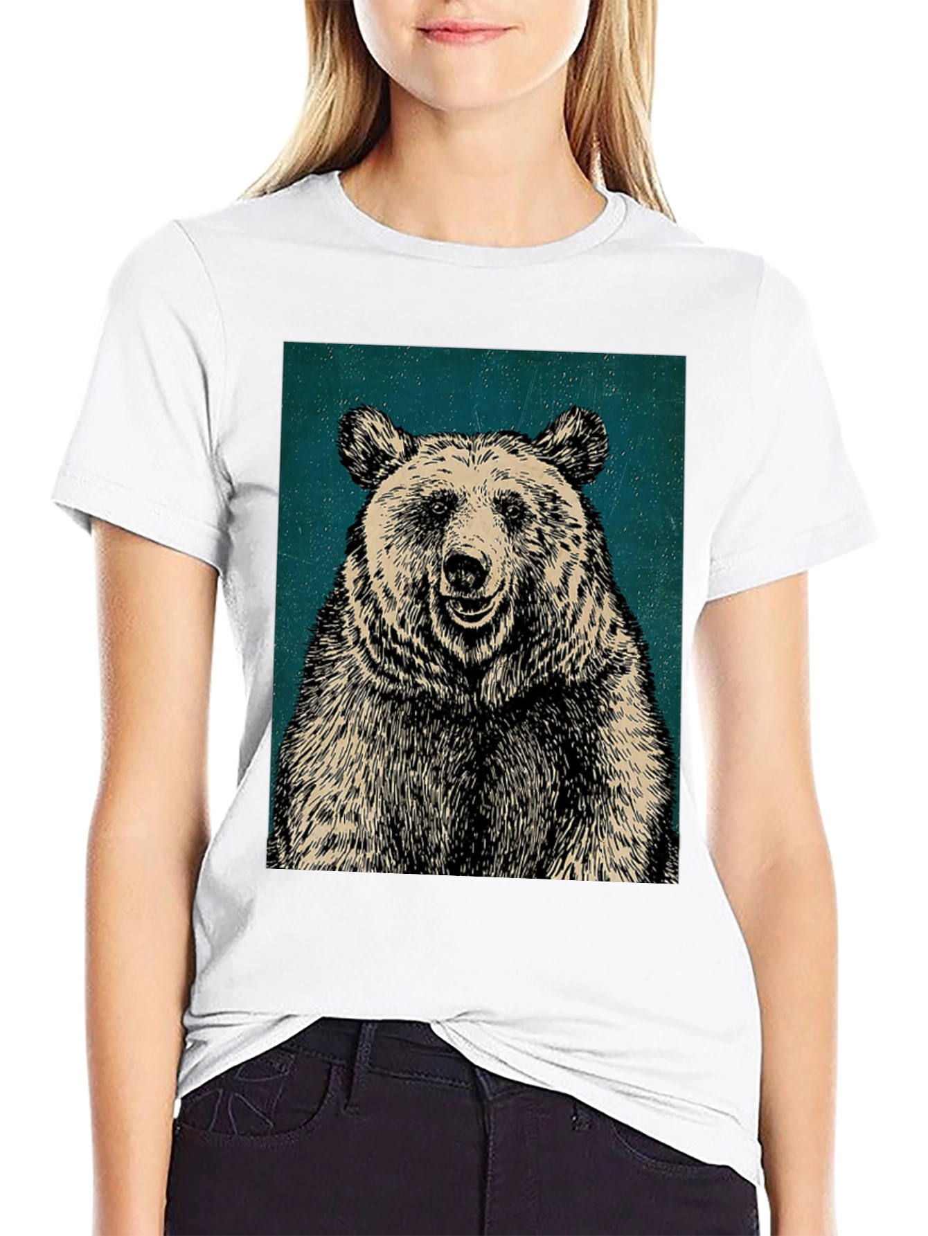 Mens Black Bear Graphic T-Shirt