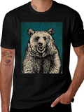 Mens Black Bear Graphic T-Shirt