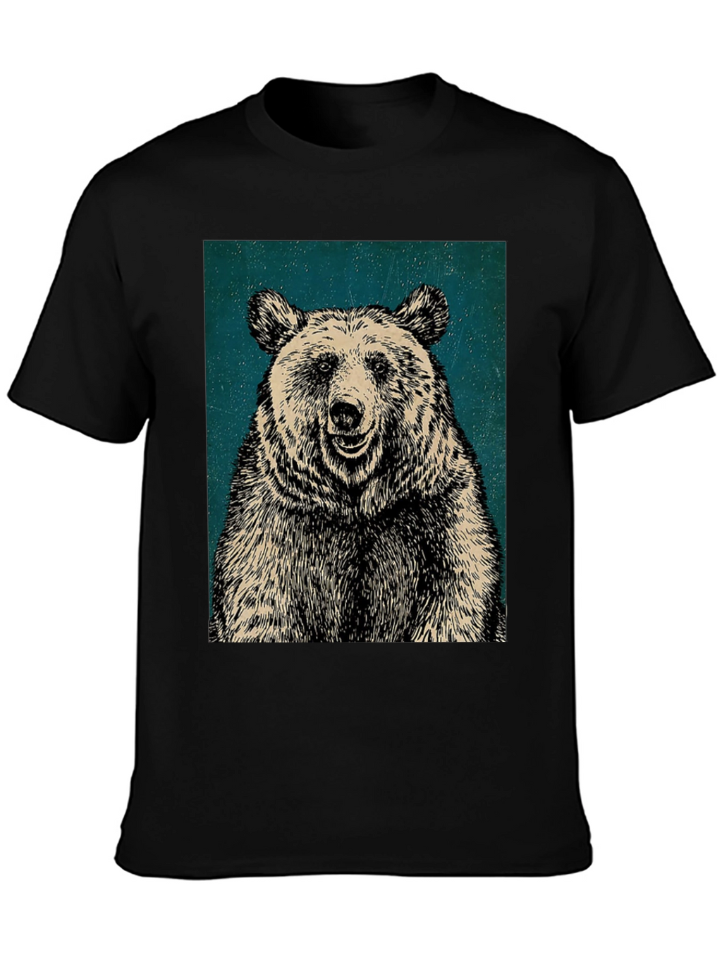Mens Black Bear Graphic T-Shirt