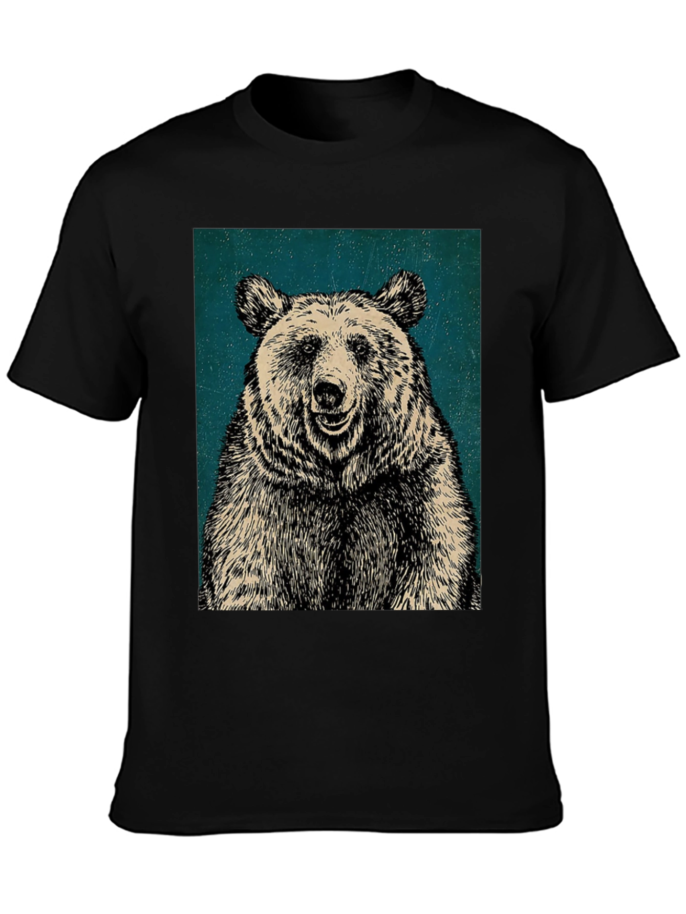 Mens Black Bear Graphic T-Shirt