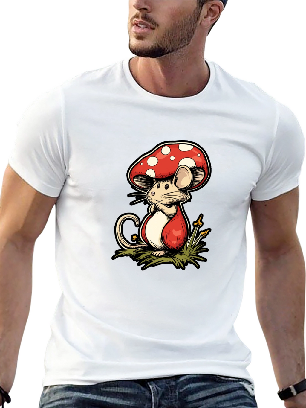 Mushroom Mouse Graphic Tee - Unique Design