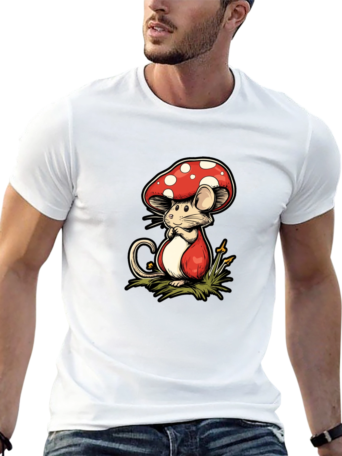 Mushroom Mouse Graphic Tee - Unique Design