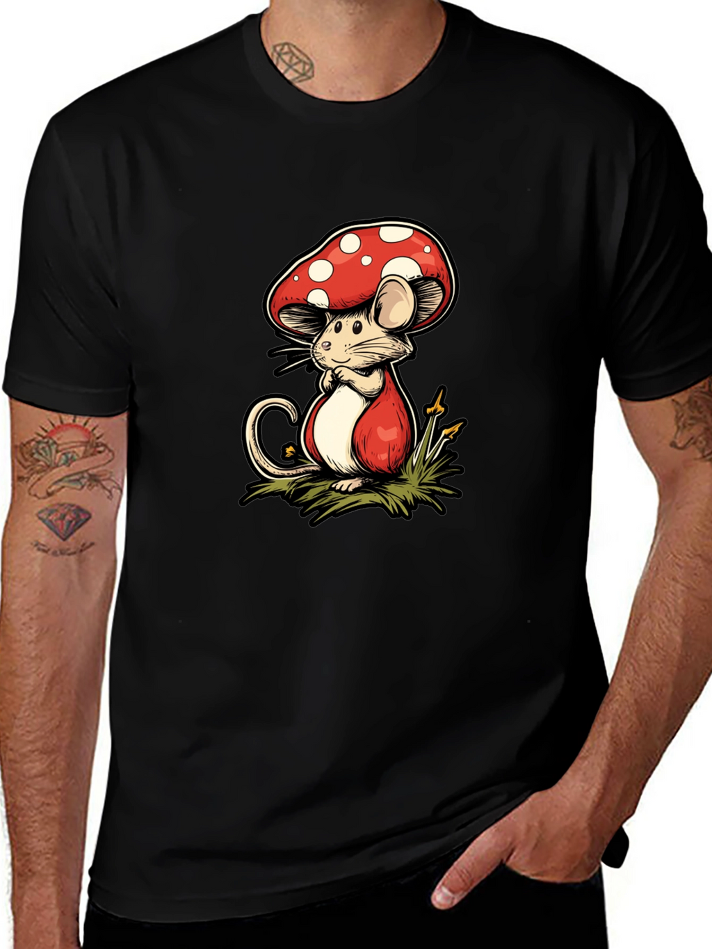 Mushroom Mouse Graphic Tee - Unique Design