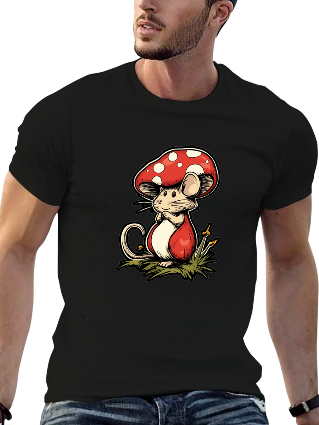 Mushroom Mouse Graphic Tee - Unique Design