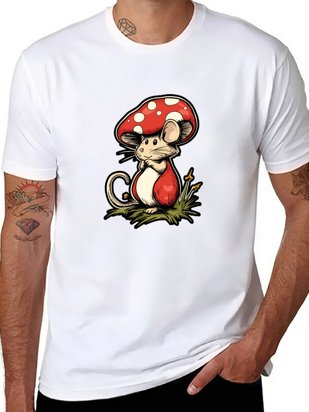 Mushroom Mouse Graphic Tee - Unique Design
