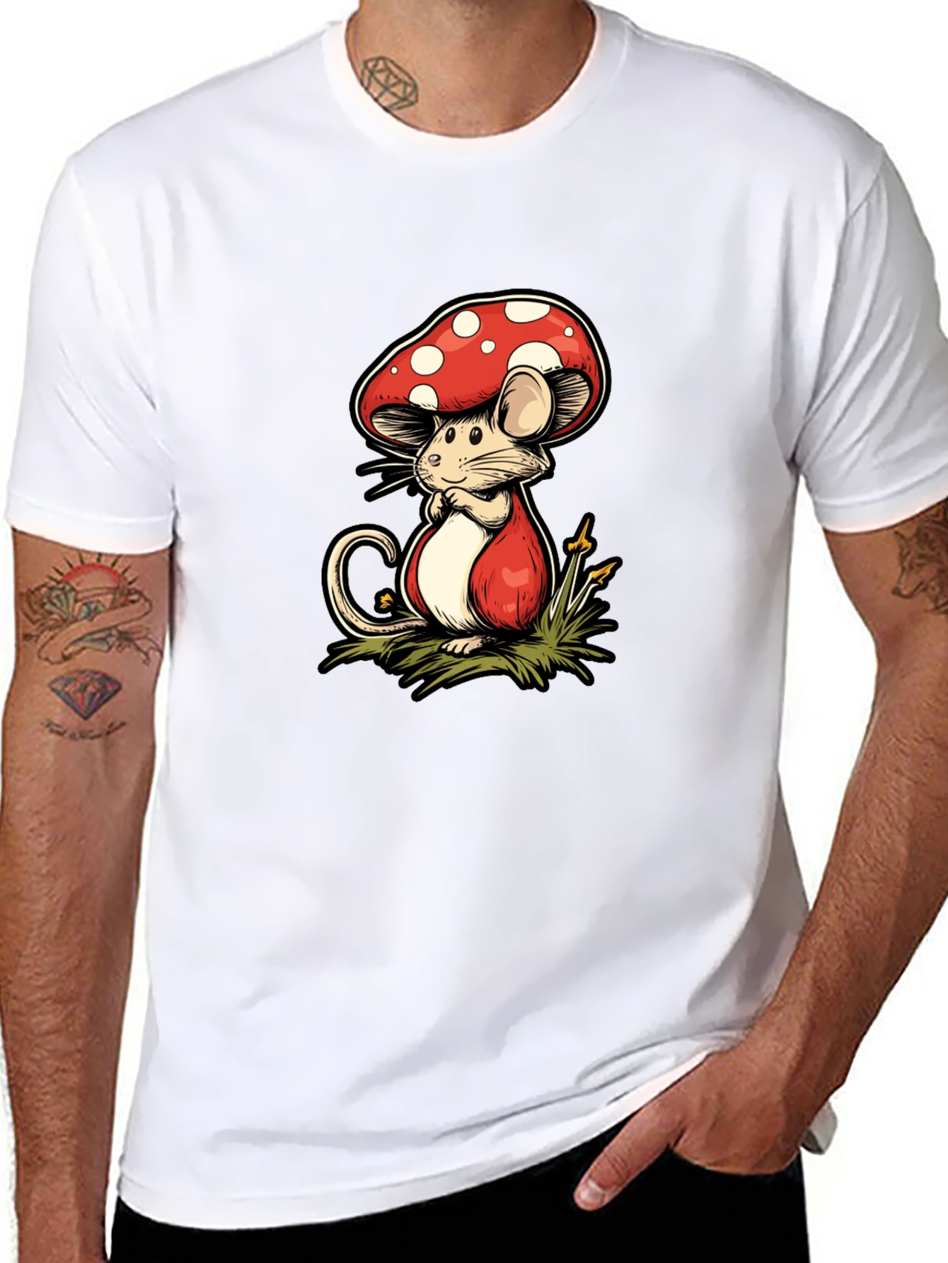 Mushroom Mouse Graphic Tee - Unique Design