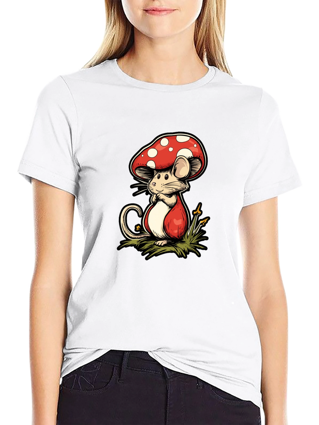 Mushroom Mouse Graphic Tee - Unique Design