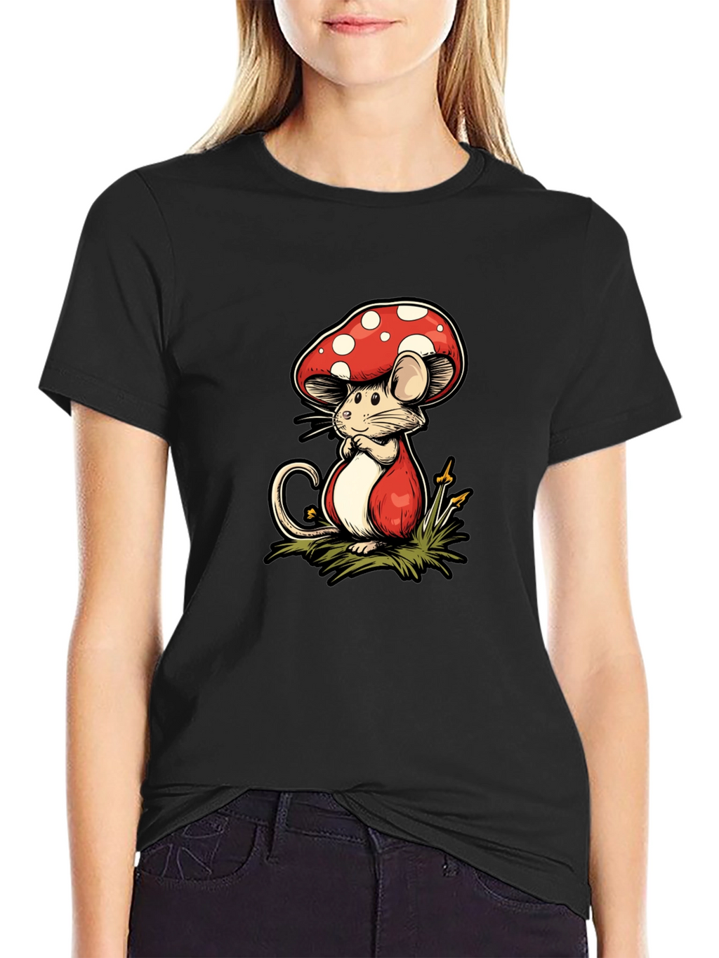 Mushroom Mouse Graphic Tee - Unique Design