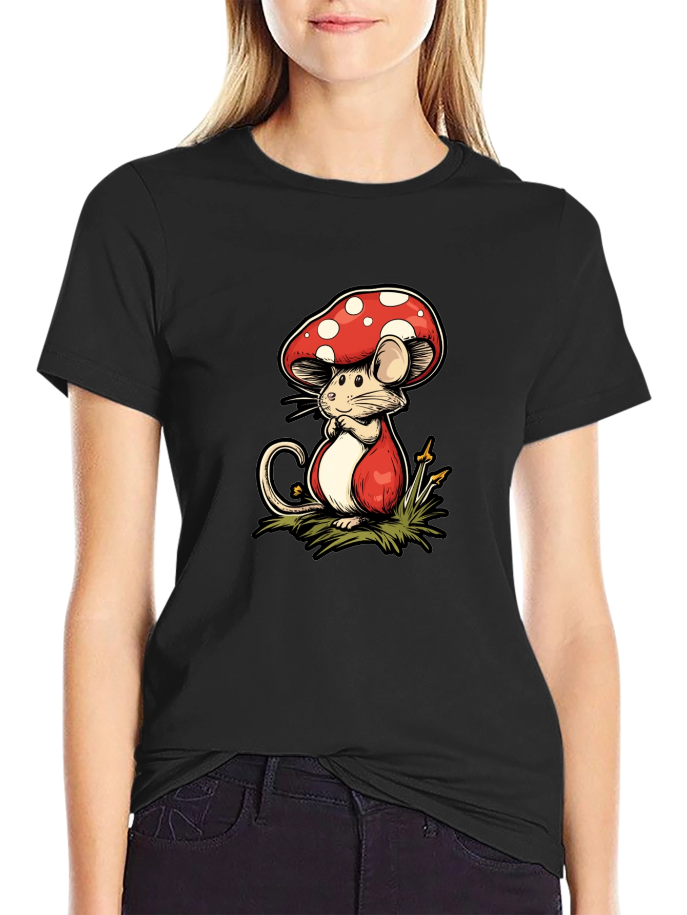 Mushroom Mouse Graphic Tee - Unique Design