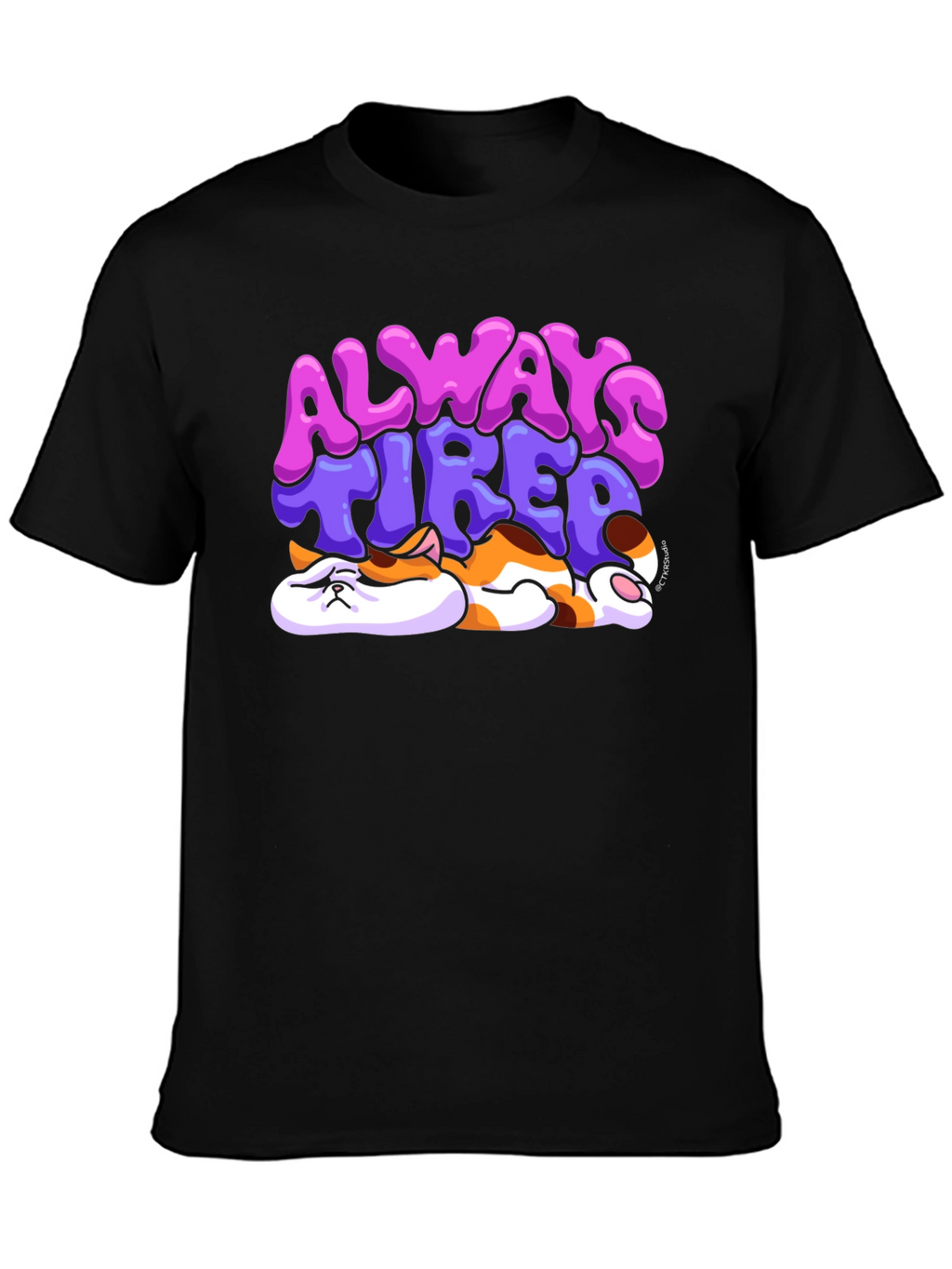 Always Tired Cat T-Shirt - Unisex Black Tee
