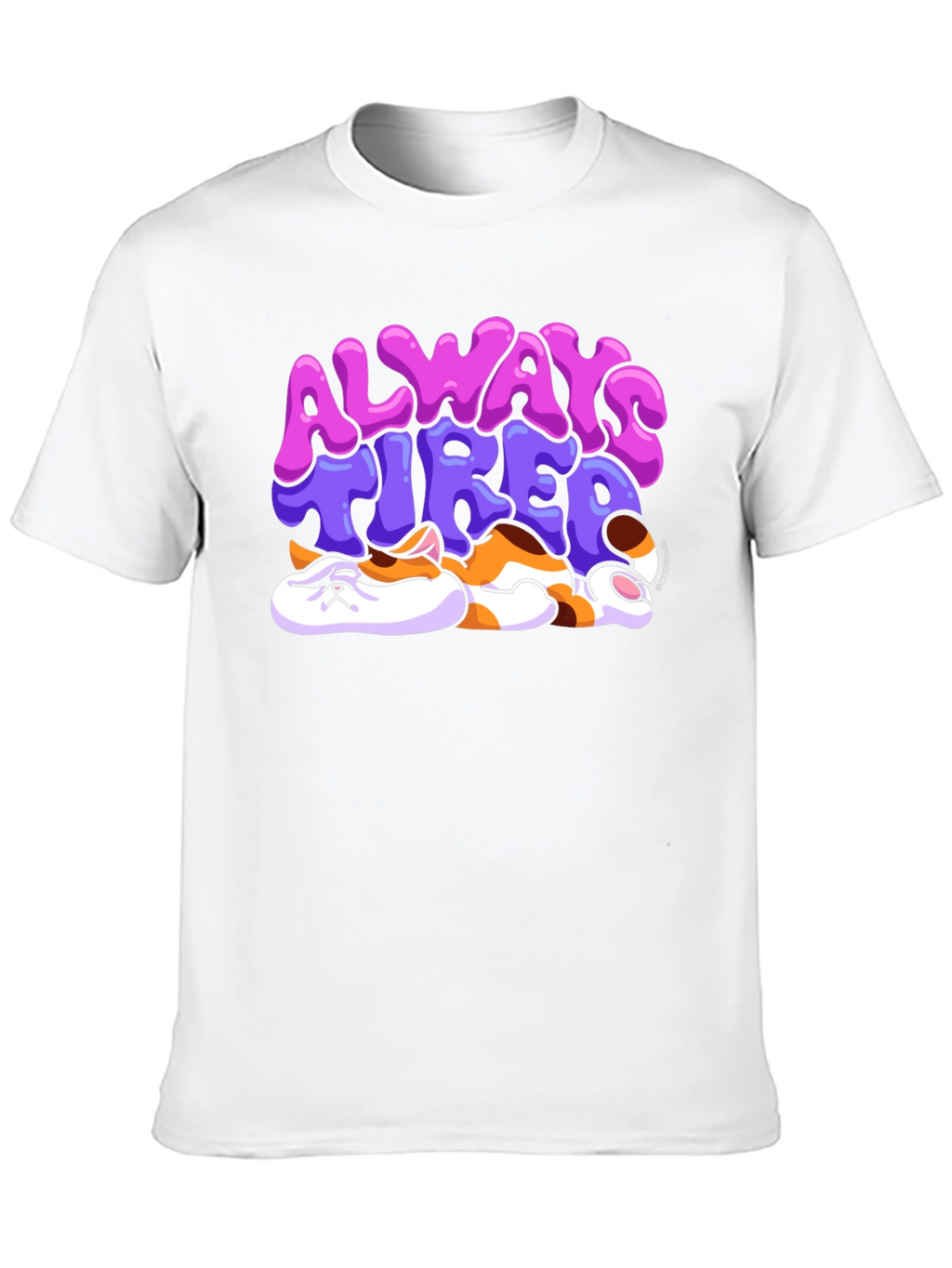 Always Tired Cat T-Shirt - Unisex Black Tee
