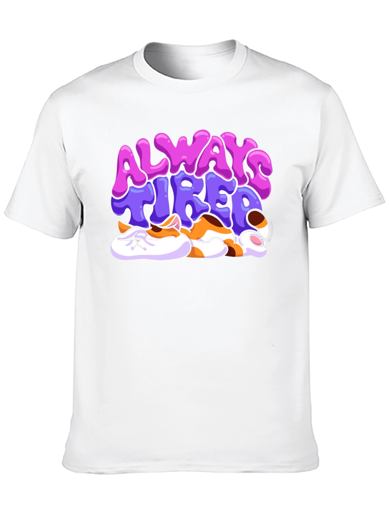 Always Tired Cat T-Shirt - Unisex Black Tee