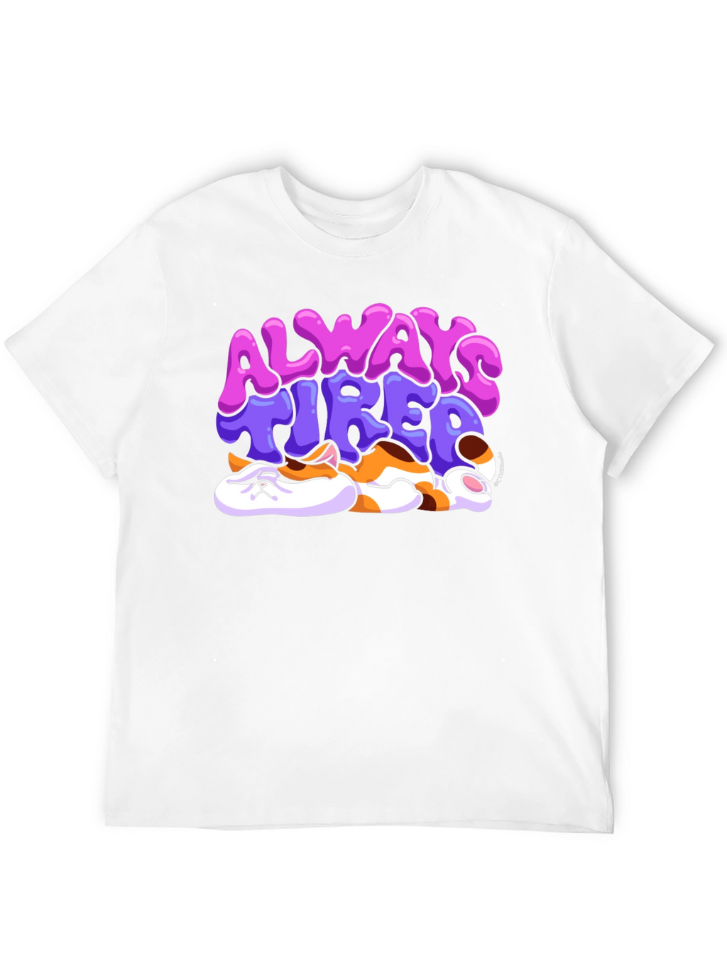Always Tired Cat T-Shirt - Unisex Black Tee