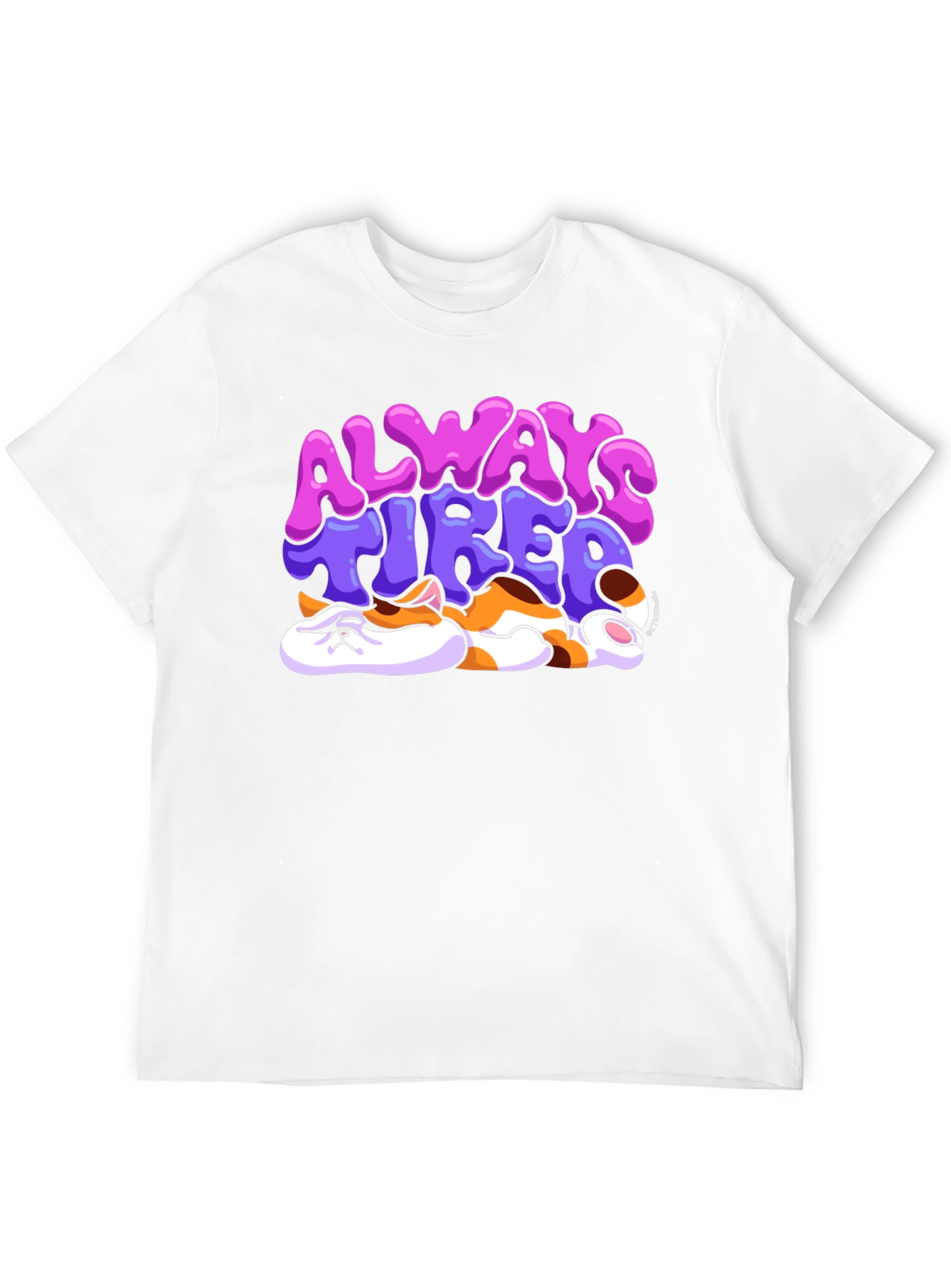 Always Tired Cat T-Shirt - Unisex Black Tee