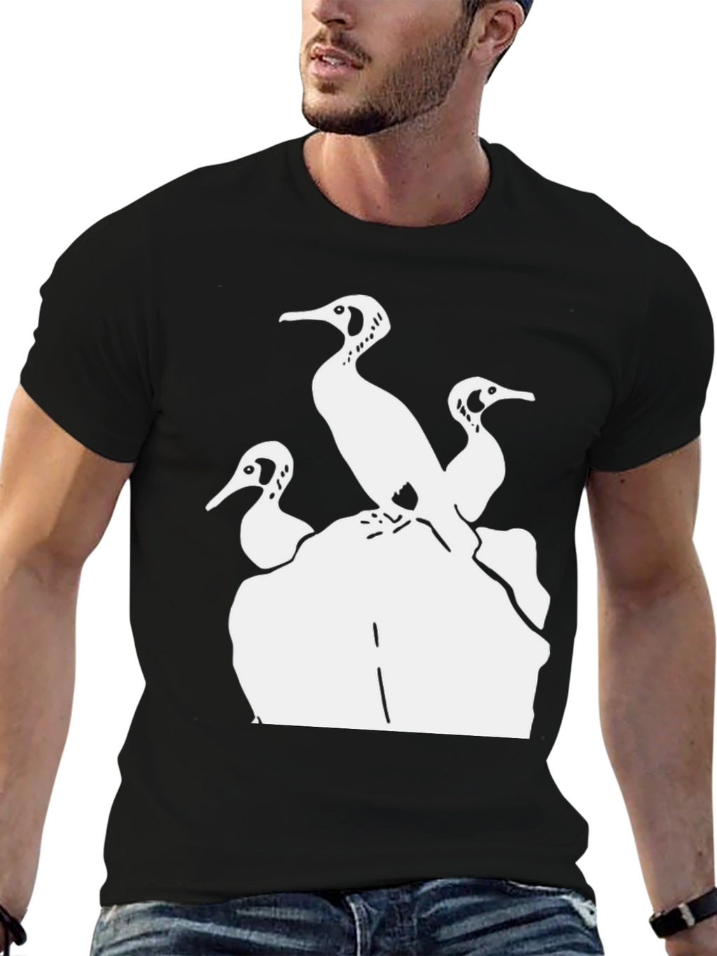 Cormorant Silhouette T-Shirt - Black