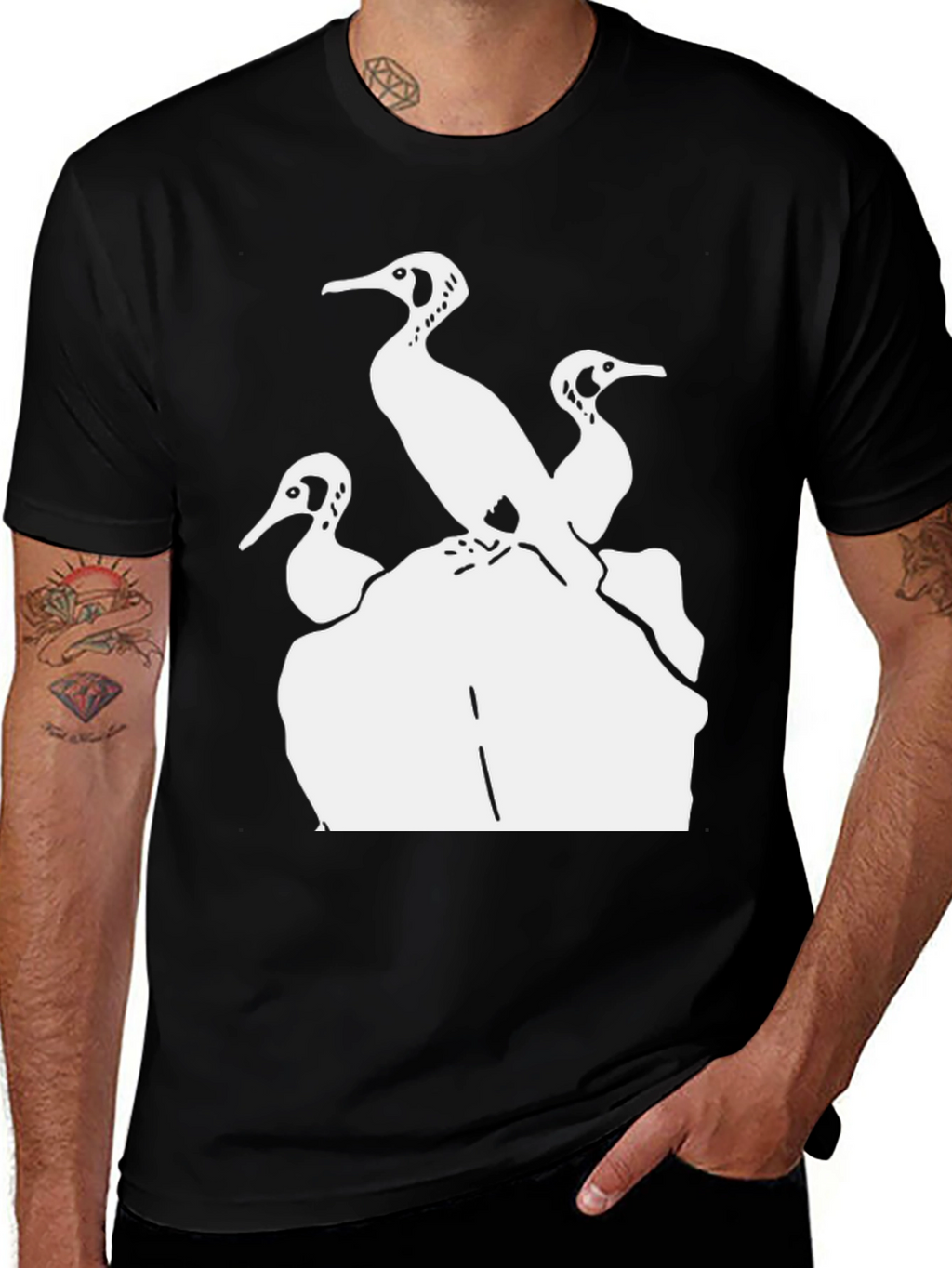 Cormorant Silhouette T-Shirt - Black