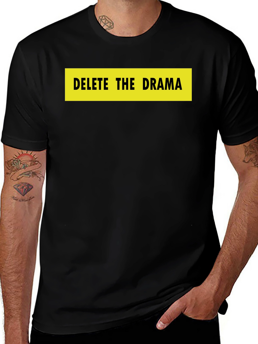 Delete the Drama Black Graphic Tee