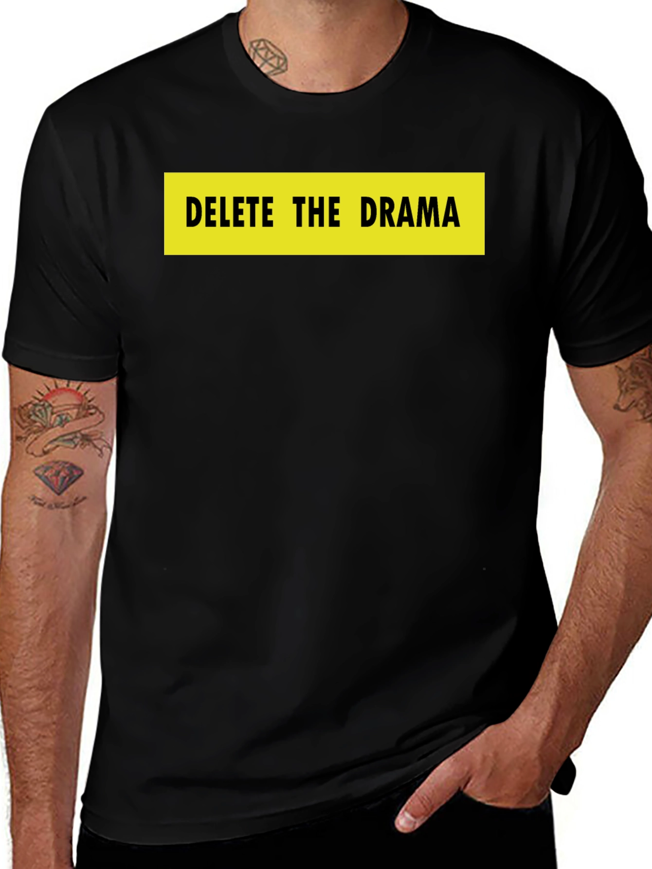 Delete the Drama Black Graphic Tee