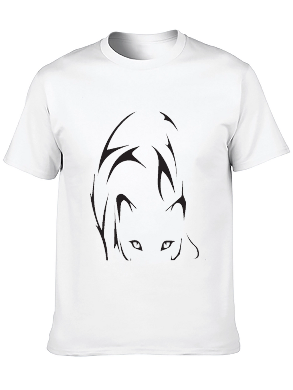 Mens Black Graphic Tee - Anime Eyes Design