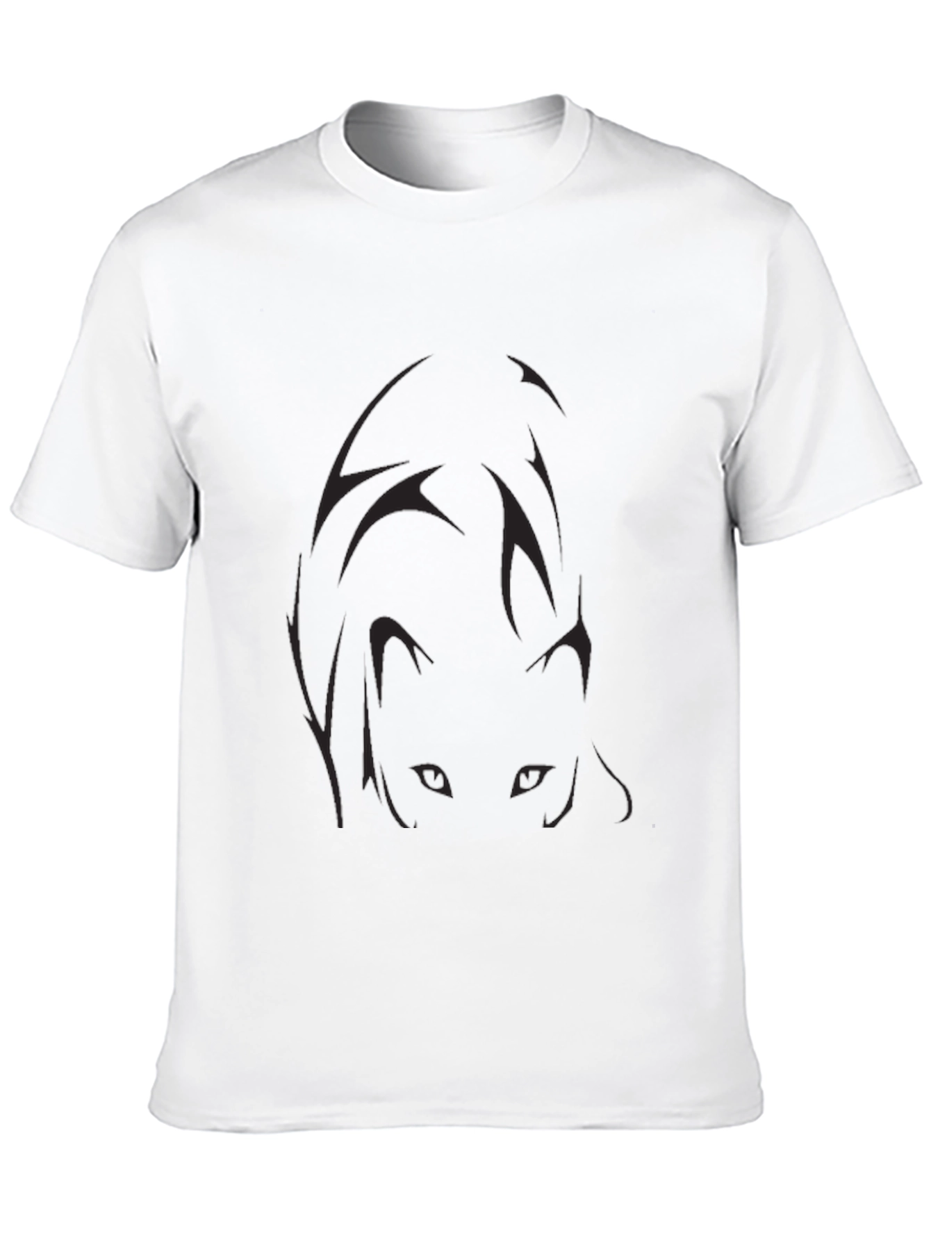 Mens Black Graphic Tee - Anime Eyes Design