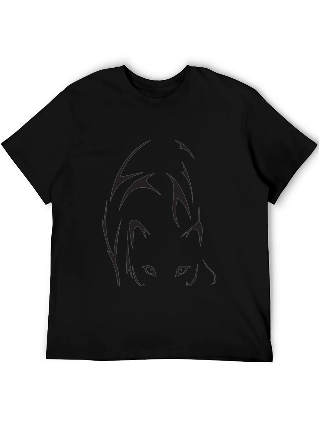 Mens Black Graphic Tee - Anime Eyes Design