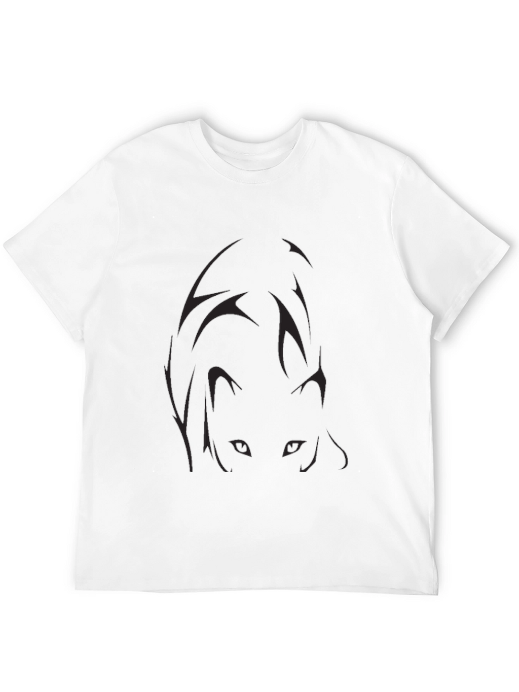 Mens Black Graphic Tee - Anime Eyes Design