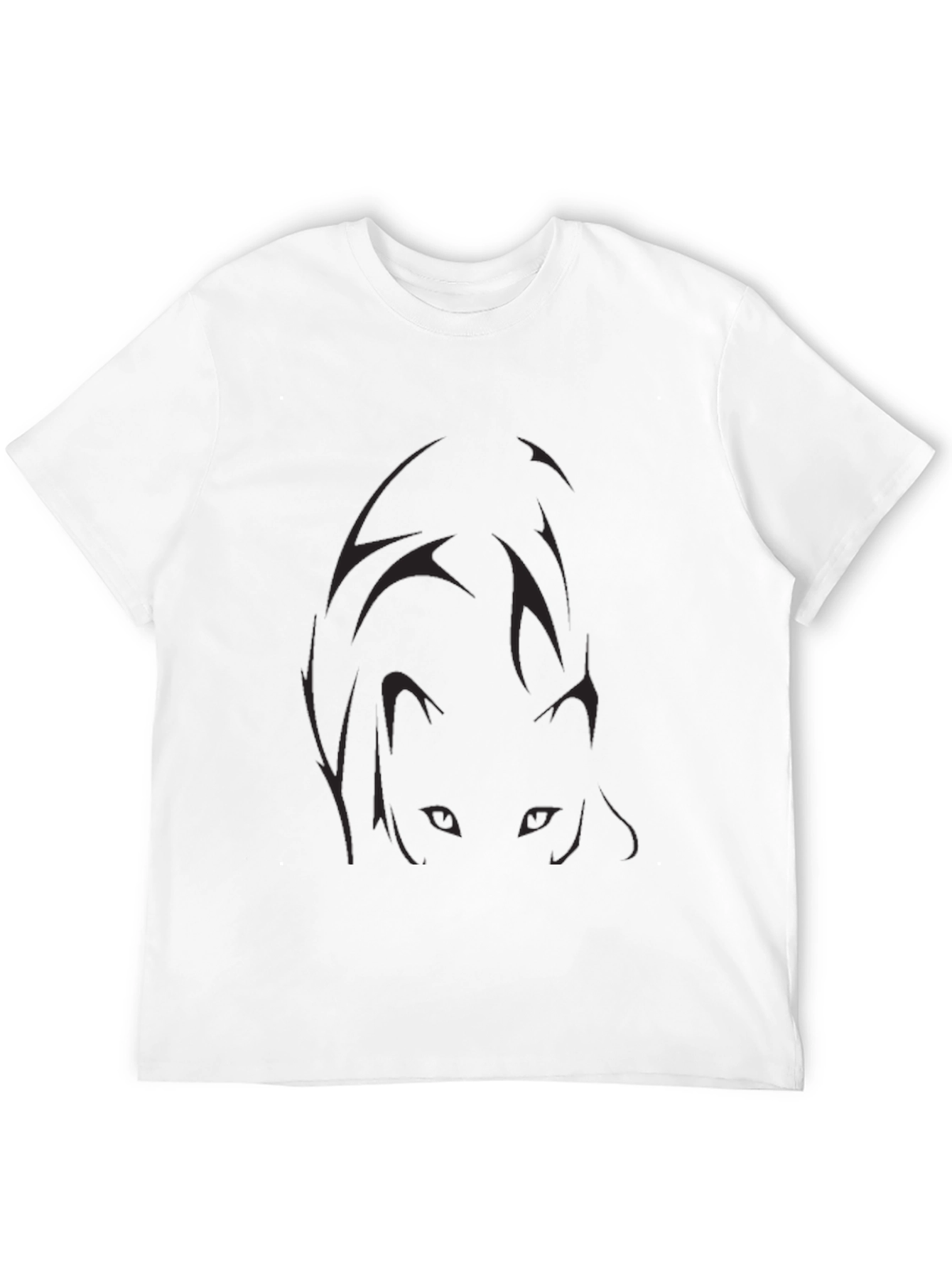 Mens Black Graphic Tee - Anime Eyes Design