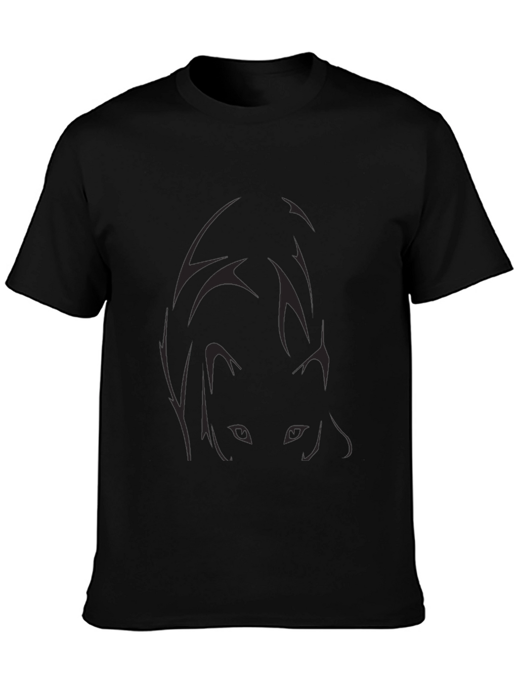 Mens Black Graphic Tee - Anime Eyes Design