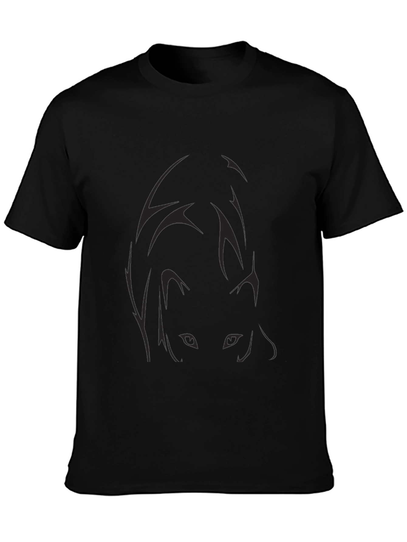 Mens Black Graphic Tee - Anime Eyes Design