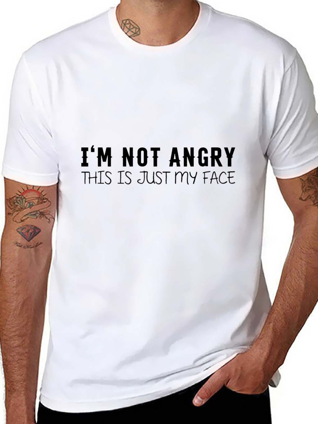 Funny Graphic Tee - Im Not Angry Face T-Shirt