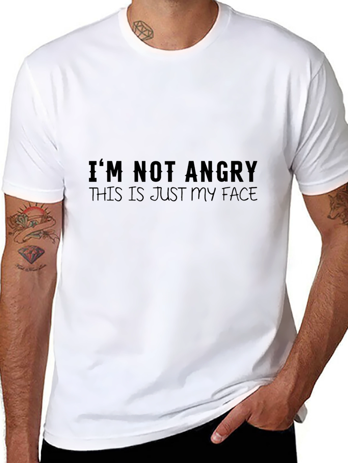 Funny Graphic Tee - Im Not Angry Face T-Shirt