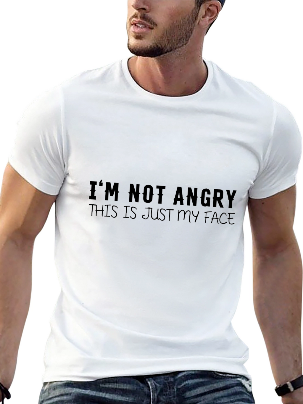 Funny Graphic Tee - Im Not Angry Face T-Shirt
